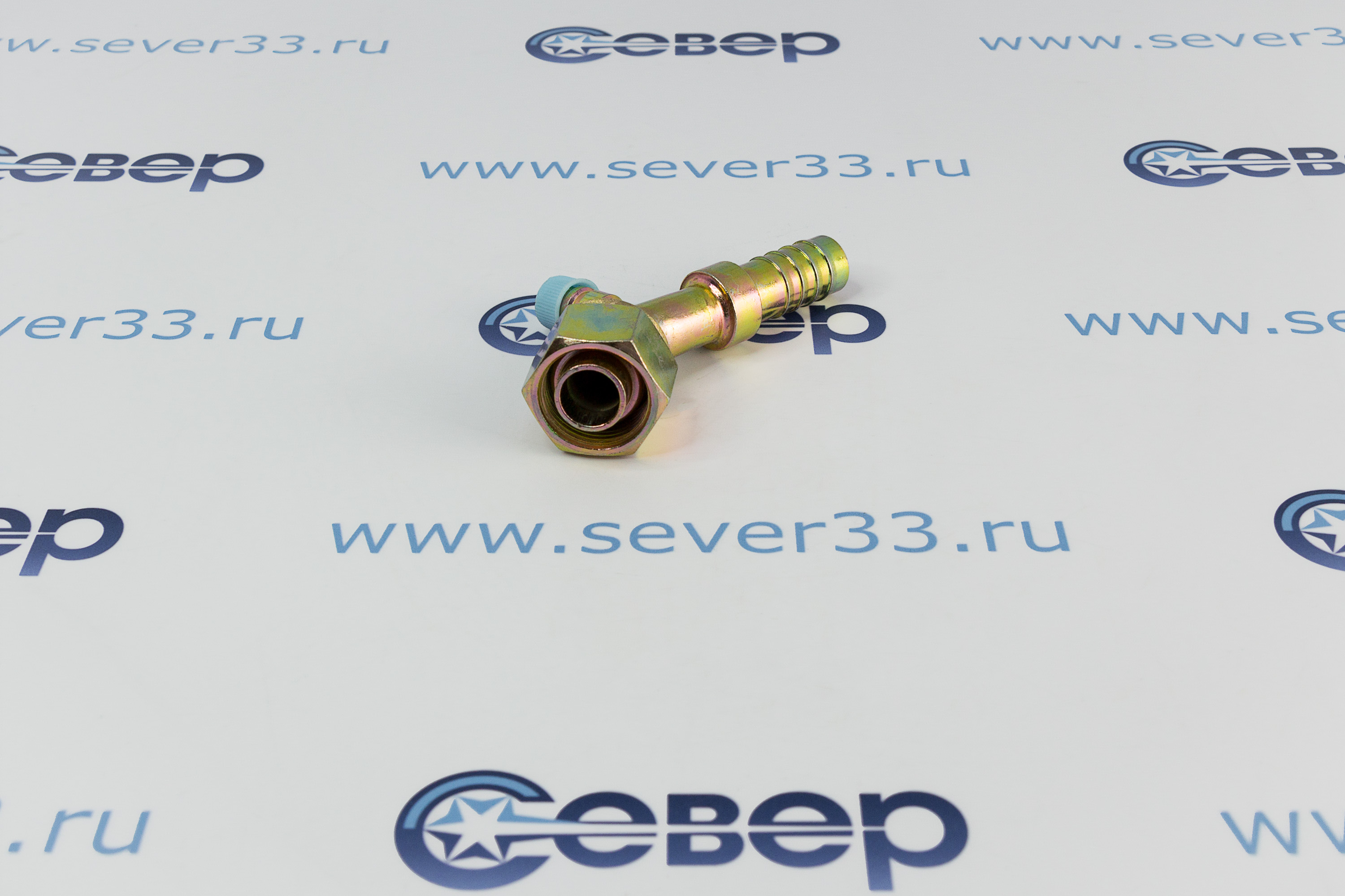 Фитинг 16мм №12х45˚ O-ring c заправочным портом (34”; Резьба 1 116” 14 UNF)_1