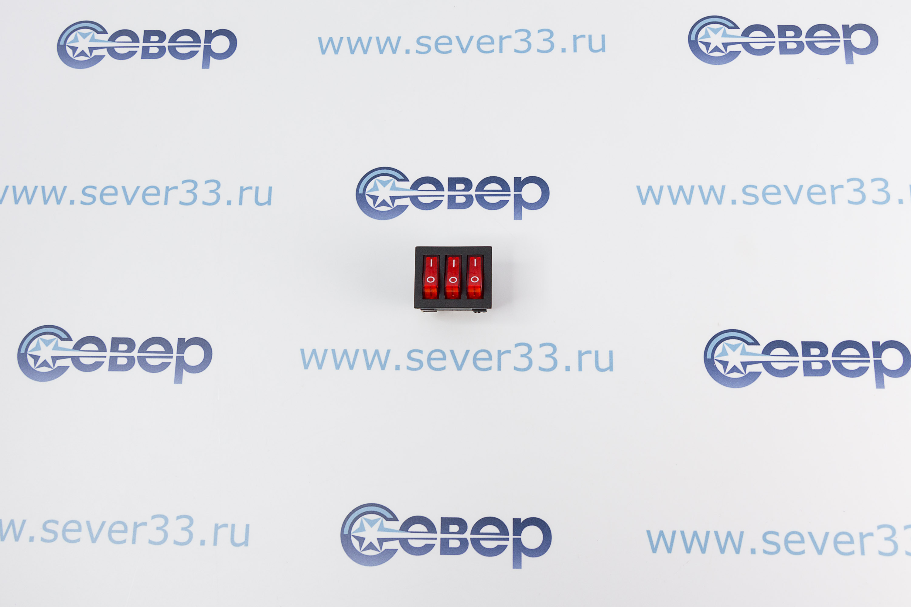 Выключатель 3-клавишный с индикацией, 380 V_1