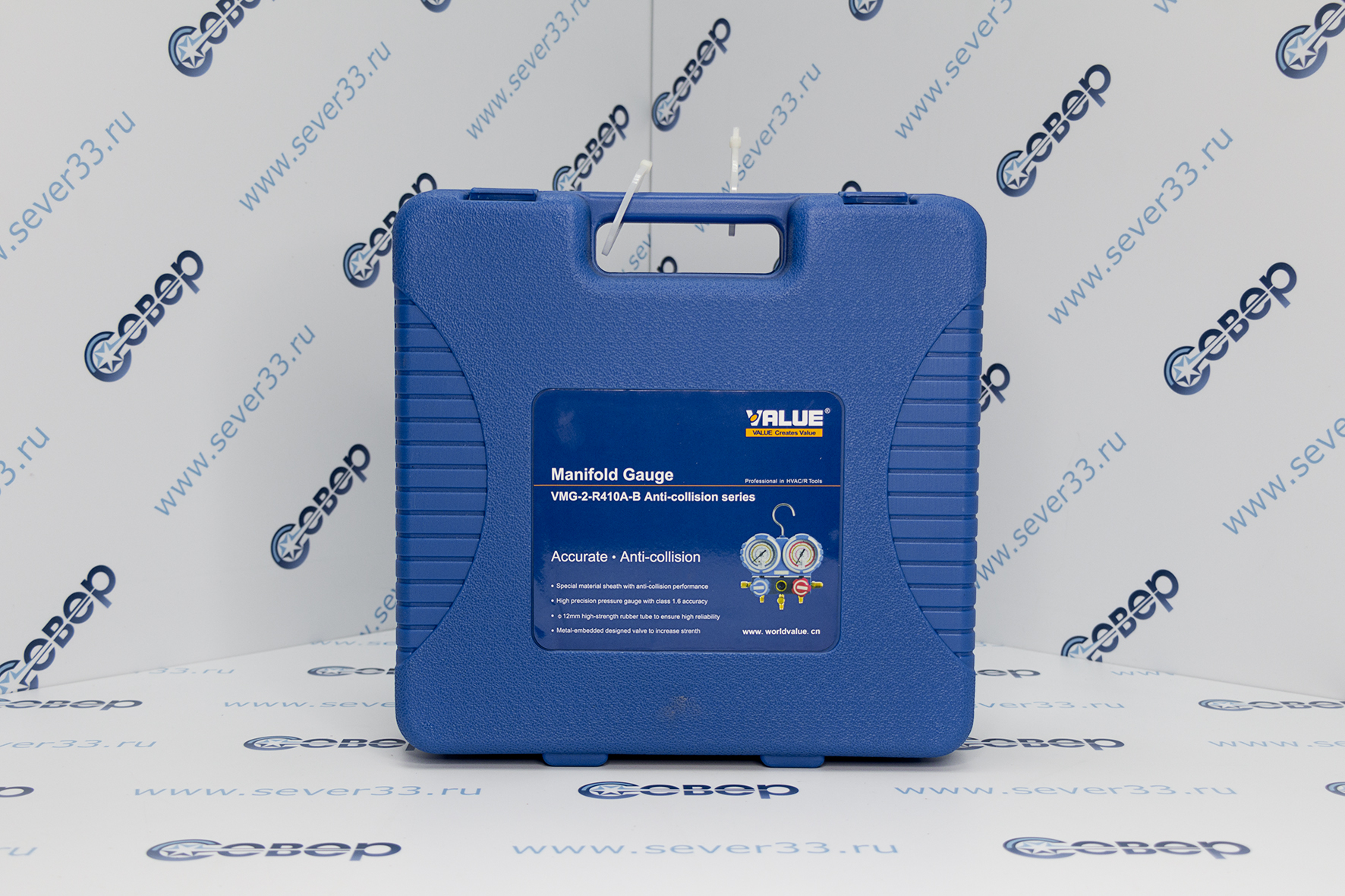 Коллектор двухвентильный Value VMG-2-410A-B (R-22, 134, 407C, 410) в кейсе со шлангами 1,5 мe