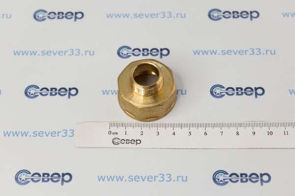 Переходник, латунь, внутренняянаружная резьба 1х12, желтый, RTP_2