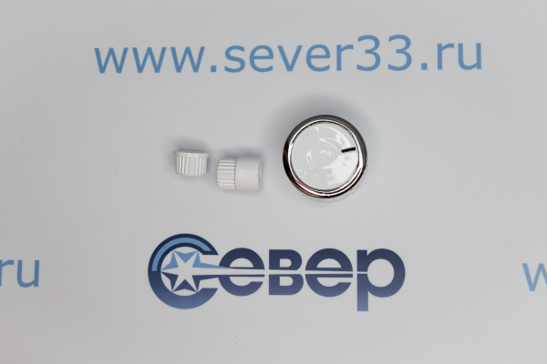 Ручка газового крана универсальная белая с хром. каймой_2