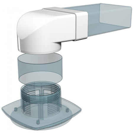612СК10КП, Соединитель угловой 90°, плоского воздуховода с круглым пластик, 60х120/D100			 | Продажа, монтаж и обслуживание холодильного оборудования | Север33