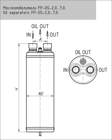 Маслоотделитель FP-OS-2,0-012 1/2" | Продажа, монтаж и обслуживание холодильного оборудования | Север33