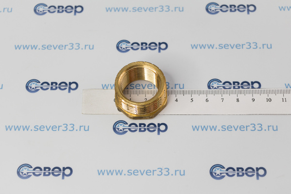 Футорка, латунь, внутренняянаружная резьба 1х34, желтый, RTP_4