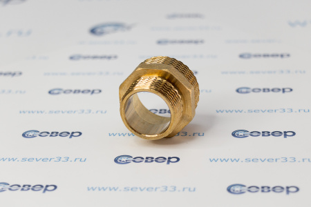 Ниппель переходной, латунь, наружная резьба 1 1/4"х1", желтый, RTP | Продажа, монтаж и обслуживание холодильного оборудования | Север33