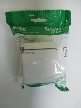 Выключатель 1 клавишный Schneider Electric Этюд IP44 белый | Продажа, монтаж и обслуживание холодильного оборудования | Север33
