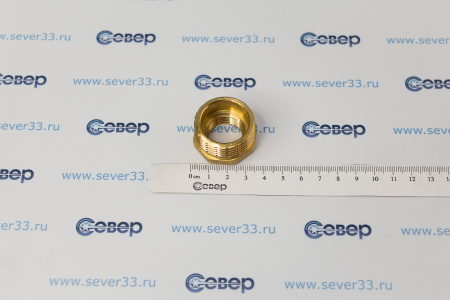 Футорка, латунь, внутренняя/наружная резьба 1"х1/2", желтый, RTP | Продажа, монтаж и обслуживание холодильного оборудования | Север33