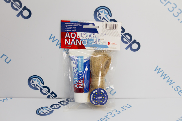 Сантехническая паста для герметизации резьбы AQUAFLAX NANO 30гр+лен евро15гр_1