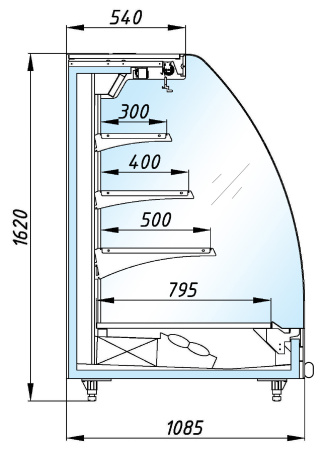 Холодильная горка Ариада Камелия ВС54-1250 (вынос) (+1…+7 ºС) | Продажа, монтаж и обслуживание холодильного оборудования | Север33