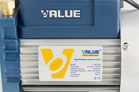 Вакуумный насос Value VE215N 42л/мин, 7.5 кг (двухступ.) | Продажа, монтаж и обслуживание холодильного оборудования | Север33