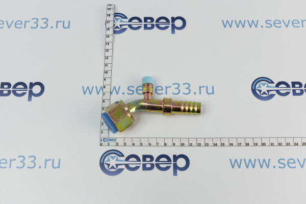 Фитинг 16мм №12х45˚ O-ring c заправочным портом (34”; Резьба 1 116” 14 UNF)_2