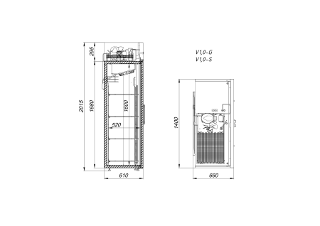 Шкаф холодильный Arkto V1.0-SLD краш. с канапе (-5...+5°C) | Продажа, монтаж и обслуживание холодильного оборудования | Север33